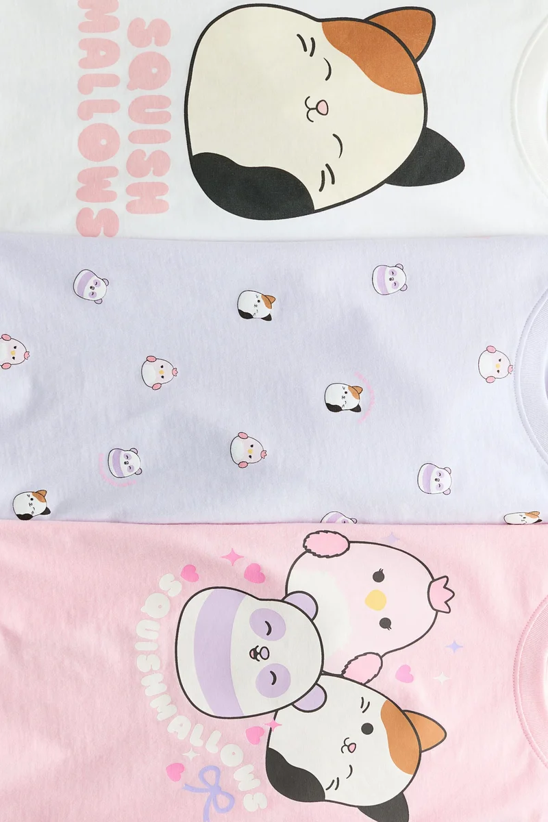 اتش اند ام بلوزة جيرسيه مزينة بطبعة - عبوة من 3 قطع